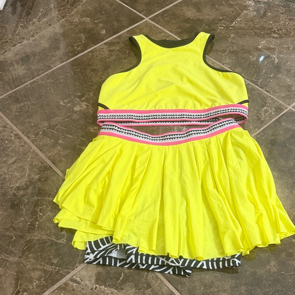 Lemlem Yellow Dance Shorts with Striped Accents